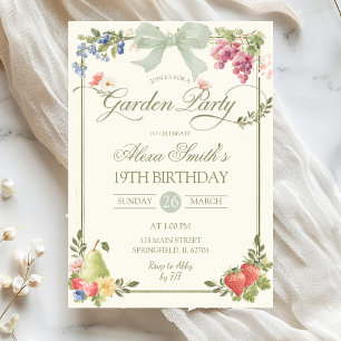 Invitación Fiesta de Cumpleaños en el Jardín del Mercado de G