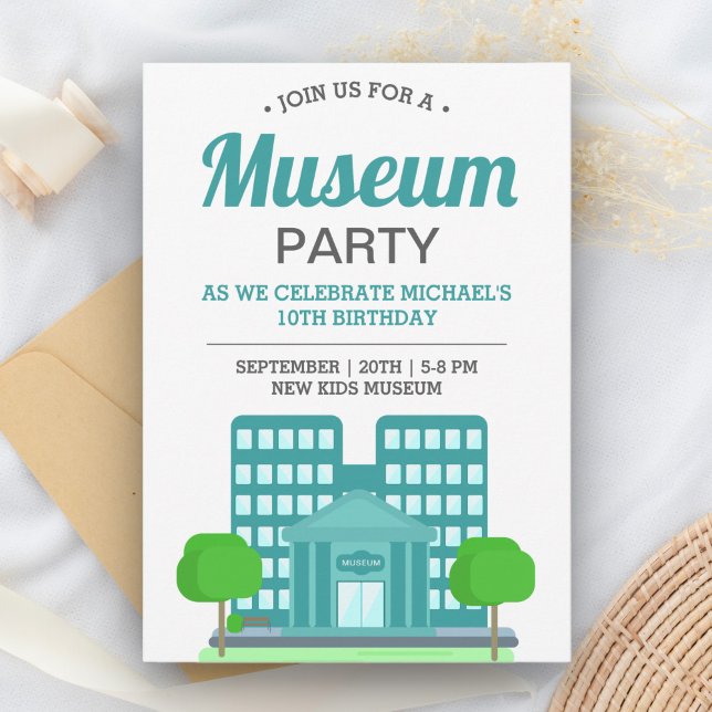 Invitación Fiesta de Cumpleaños en el Museo para Niños (Subido por el creador)