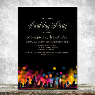 Invitación Fiesta de cumpleaños en el paisaje urbano