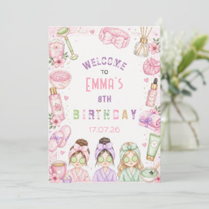 Invitación Fiesta de Cumpleaños en el Spa para Chicas Dulces