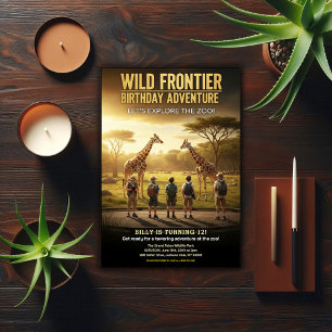 Invitación Fiesta de cumpleaños en el zoológico Wild Frontier
