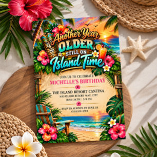 Invitación Fiesta de Cumpleaños en la Isla Tropical