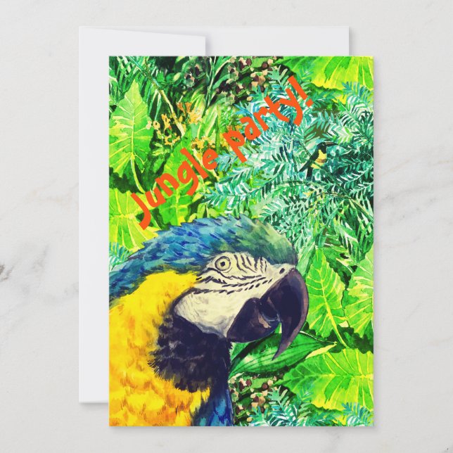 Invitación Fiesta de cumpleaños en la jungla (Anverso)
