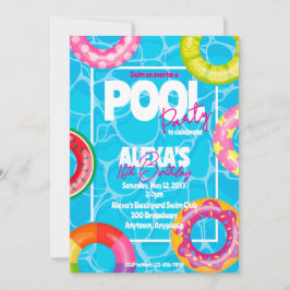 Invitación Fiesta de cumpleaños en la piscina