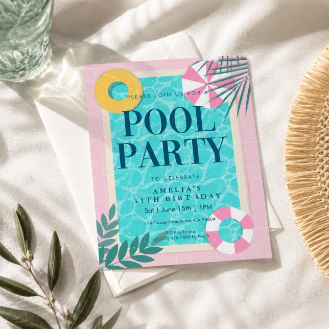 Invitación Fiesta de Cumpleaños en la Piscina (Subido por el creador)