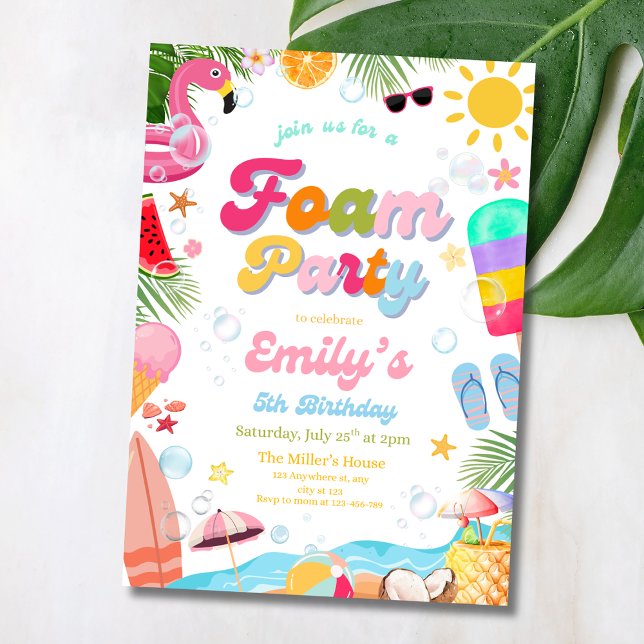 Invitación Fiesta de cumpleaños en la piscina Bash de verano  (Subido por el creador)