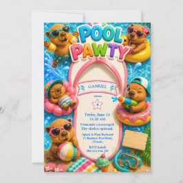 Invitación Fiesta de cumpleaños en la piscina Capybara Splash