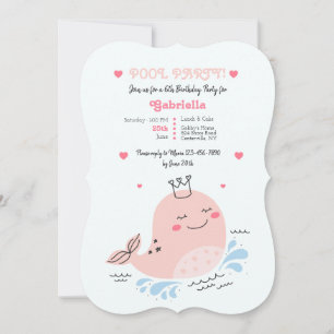 Invitación Fiesta de Cumpleaños en la Piscina de la Ballena R