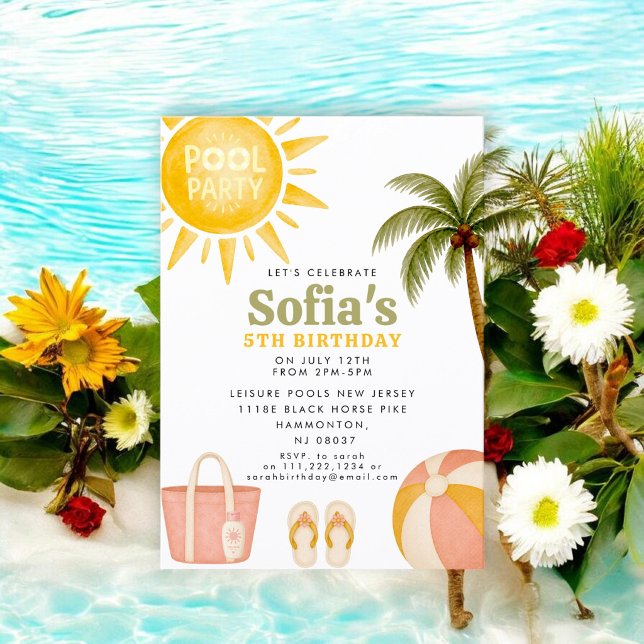 Invitación Fiesta de Cumpleaños en la Piscina de Palmeras Tro (Subido por el creador)