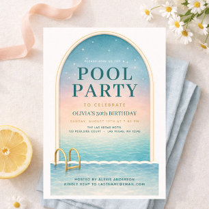 Invitación Fiesta de Cumpleaños en la Piscina de Verano