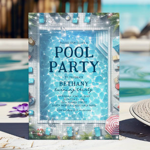 Invitación Fiesta de Cumpleaños en la Piscina de Verano