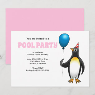 Invitación Fiesta de Cumpleaños en la Piscina de Verano