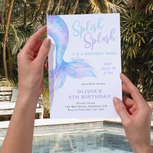 Invitación Fiesta de Cumpleaños en la Piscina de Verano de Si
