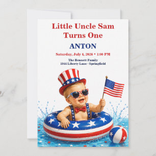 Invitación Fiesta de Cumpleaños en la Piscina del Pequeño Tío