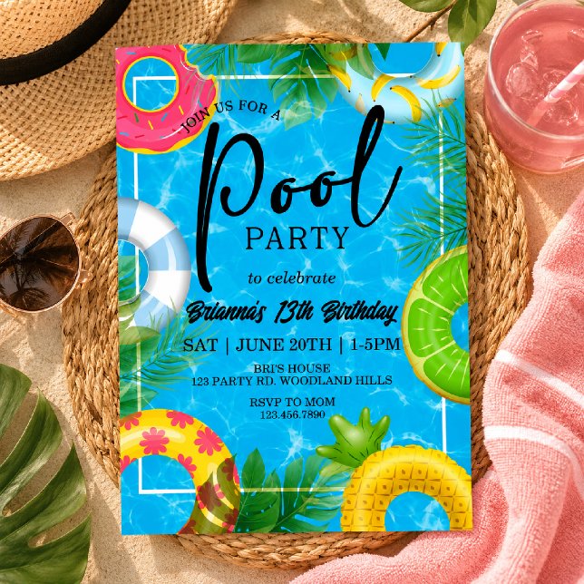 Invitación Fiesta de Cumpleaños en la Piscina | Fiesta de Ver (Subido por el creador)