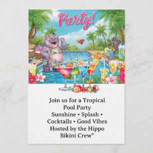Invitación Fiesta de cumpleaños en la piscina para amantes de