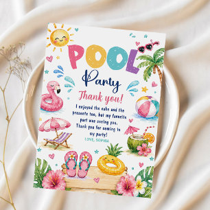 Invitación Fiesta de cumpleaños en la piscina Tropical Splish