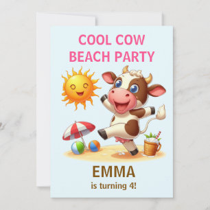 Invitación Fiesta de Cumpleaños en la Playa de la Vaca Genial