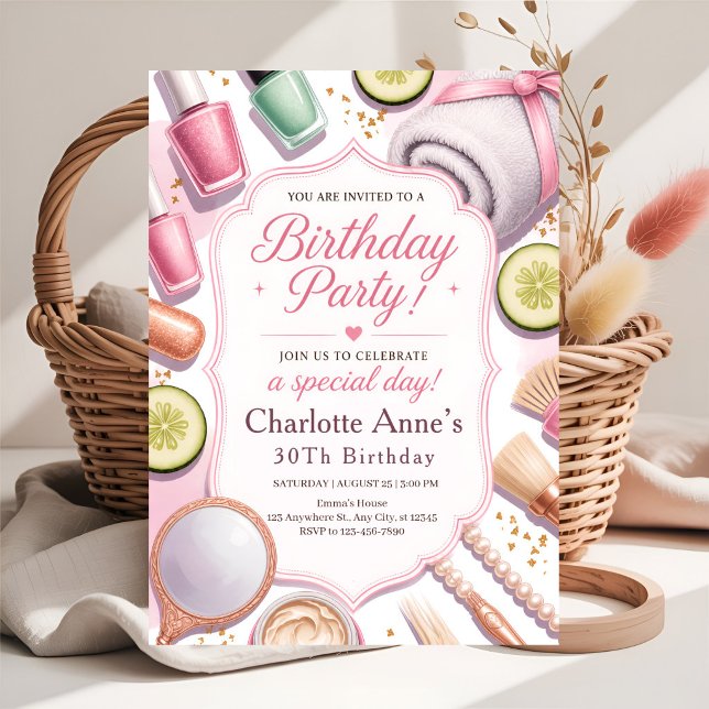 Invitación Fiesta de Cumpleaños en Spa de Lujo (Subido por el creador)