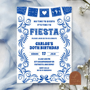 Invitación Fiesta de Cumpleaños en Talavera Azul Español