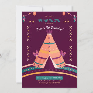 Invitación Fiesta de cumpleaños en tipi tribal