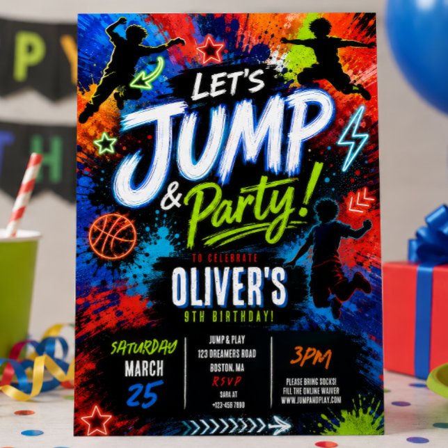 Invitación Fiesta de Cumpleaños en Trampolín (Subido por el creador)