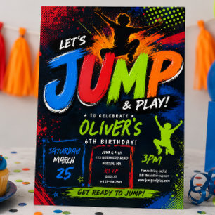 Invitación Fiesta de Cumpleaños en Trampolín