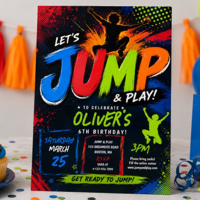 Invitación Fiesta de Cumpleaños en Trampolín (Subido por el creador)