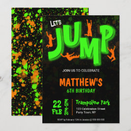 Invitación Fiesta de Cumpleaños en Trampolín con Pintura Nara