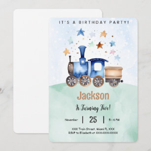 Invitación Fiesta de Cumpleaños en Tren