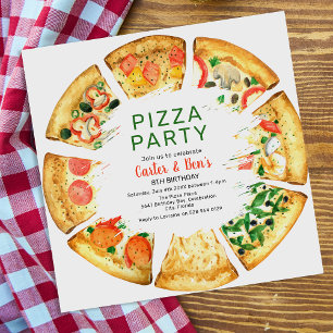 Invitación Fiesta de Cumpleaños en una Pizzería Moderna