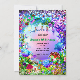 Invitación Fiesta de Cumpleaños Encantada Mágica del Bosque d