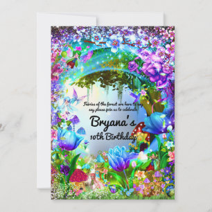 Invitación Fiesta de Cumpleaños Encantada Mágica del Bosque d