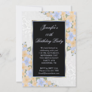 Invitación Fiesta de Cumpleaños enmarcada con flores en la es