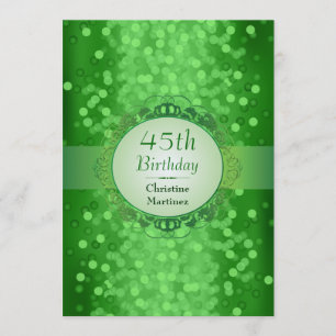 Invitación Fiesta de cumpleaños esmeralda de la foto de Bokeh
