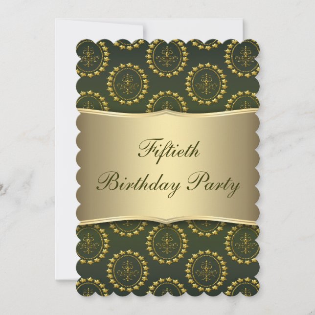 Invitación Fiesta de cumpleaños esmeralda verde de mujer (Anverso)
