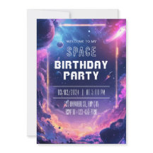 Fiesta de Cumpleaños Espacial Galaxia de Neón