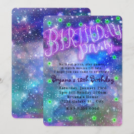 Invitación Fiesta de Cumpleaños Espacio de Sueño Galaxia de N