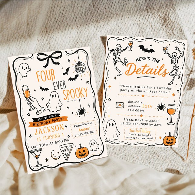Invitación Fiesta de cumpleaños espeluznante de Halloween 4 a (Subido por el creador)
