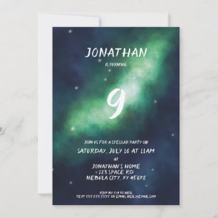 Invitación Fiesta de cumpleaños estelar invita a estrellas es