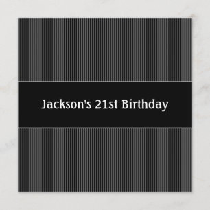 Invitación Fiesta de cumpleaños Estripas Masculinas Negras y