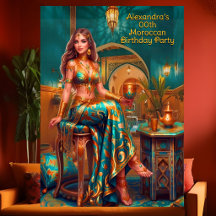 Fiesta de cumpleaños exótico naranja azul turquesa