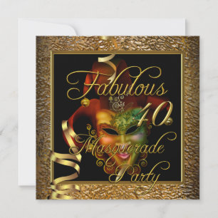 Invitación Fiesta de cumpleaños fabulosa de 40 años de oro y 