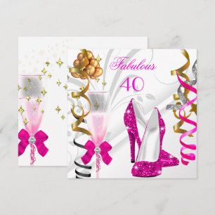 Invitación Fiesta de cumpleaños fabulosa de 40 años rosa cali