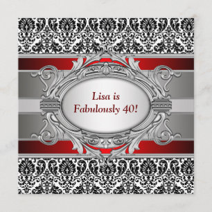 Invitación Fiesta de cumpleaños fabulosa del damasco negro