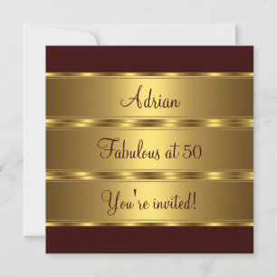 Invitación Fiesta de cumpleaños fabulosa número 50 marrón y d