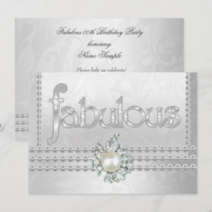 Invitación Fiesta de Cumpleaños Fabulosa Perla Diamante Blanc