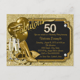 Invitación Fiesta de cumpleaños fabuloso 50 de mujer