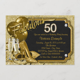 Invitación Fiesta de cumpleaños fabuloso 50 de mujer