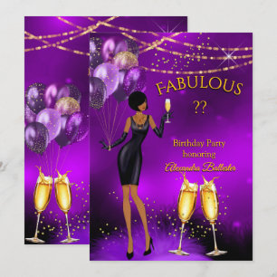 Invitación Fiesta de Cumpleaños Fabuloso Vestido Negro Sencil